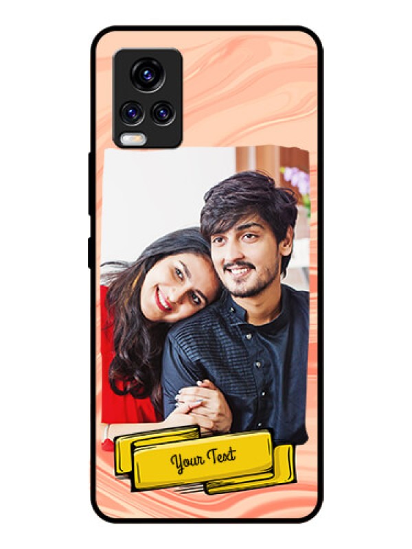 Custom Vivo V20 Pro Personalized Glass Phone Case  - Marble Texture Design