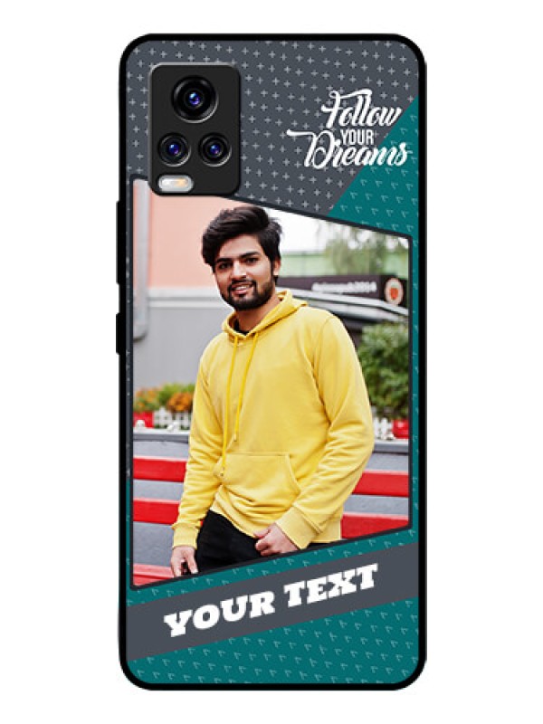 Custom Vivo V20 Pro Personalized Glass Phone Case  - Background Pattern Design with Quote