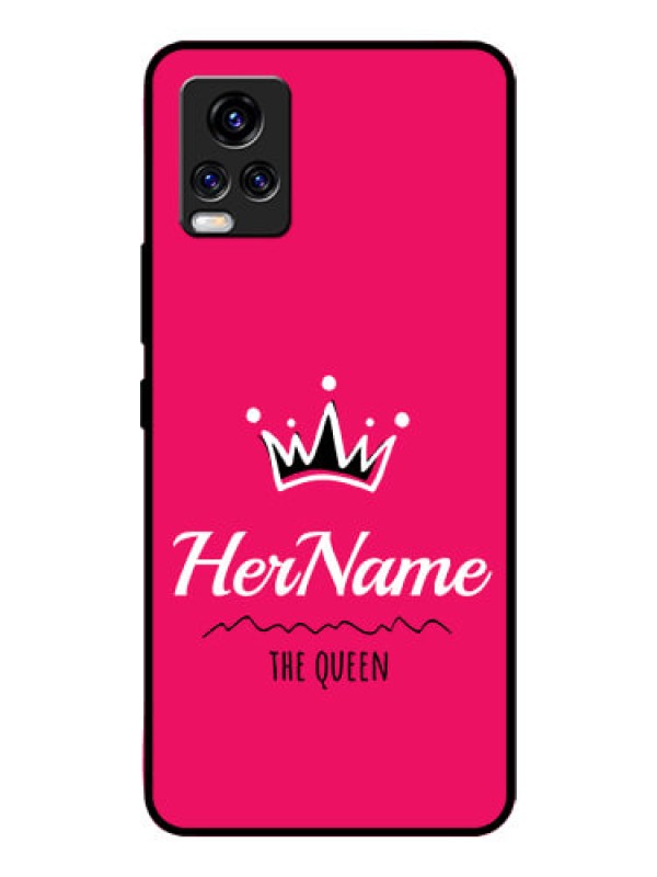 Custom Vivo V20 Pro Glass Phone Case Queen with Name