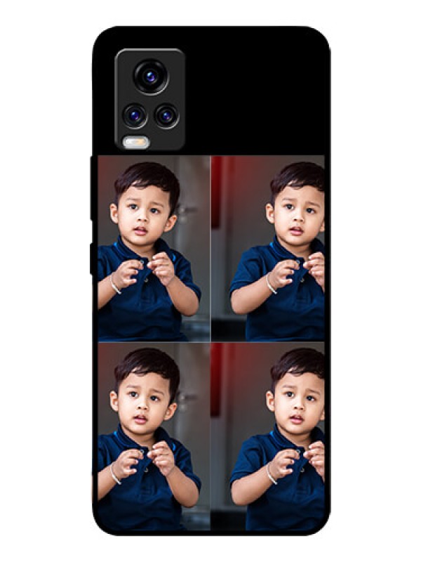 Custom Vivo V20 Pro 4 Image Holder on Glass Mobile Cover