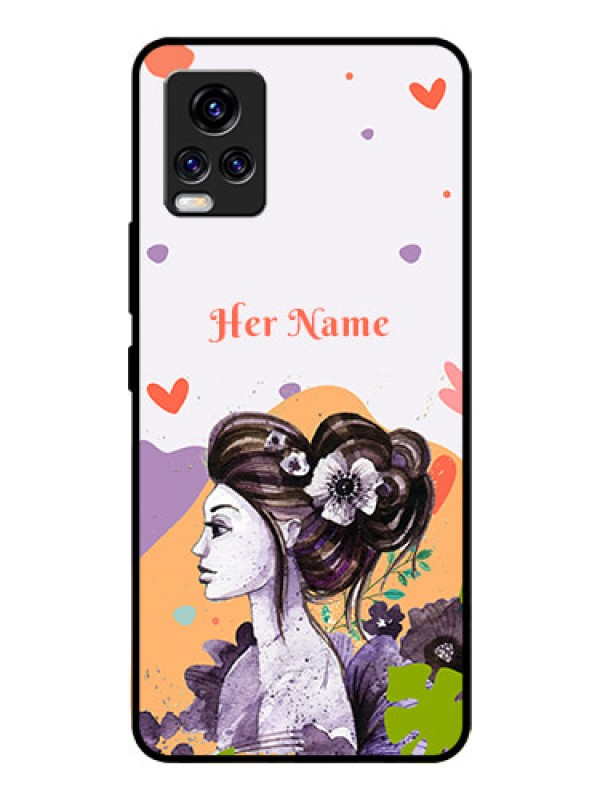 Custom Vivo V20 Pro Personalized Glass Phone Case - Woman And Nature Design