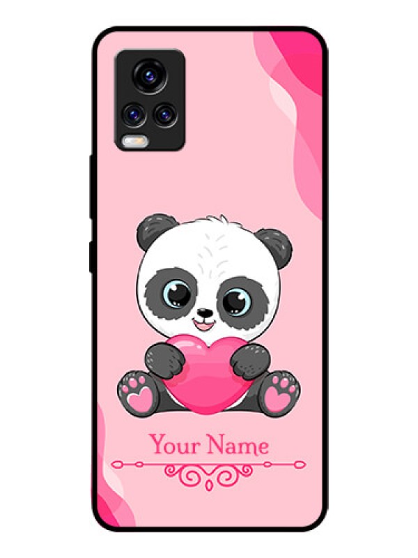 Custom Vivo V20 Pro Custom Glass Mobile Case - Cute Panda Design