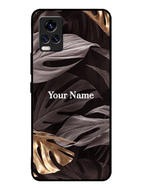 Custom Vivo V20 Pro Personalised Glass Phone Case - Wild Leaves digital paint Design