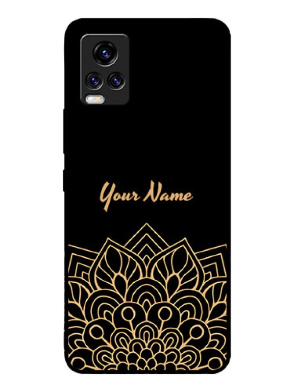 Custom Vivo V20 Pro Custom Glass Phone Case - Golden mandala Design