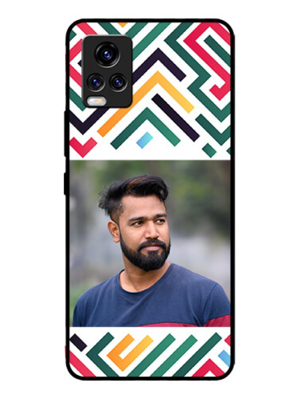 Custom Vivo V20 Pro Personalized Glass Phone Case - Colorful Maze Pattern Design