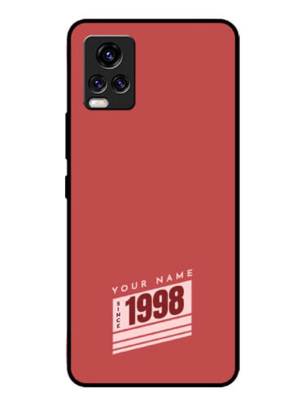Custom Vivo V20 Pro Custom Glass Phone Case - Red custom year of birth Design