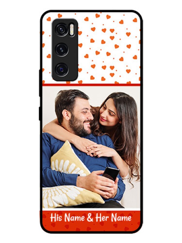 Custom Vivo V20 Se Custom Glass Phone Case  - Orange Love Symbol Design