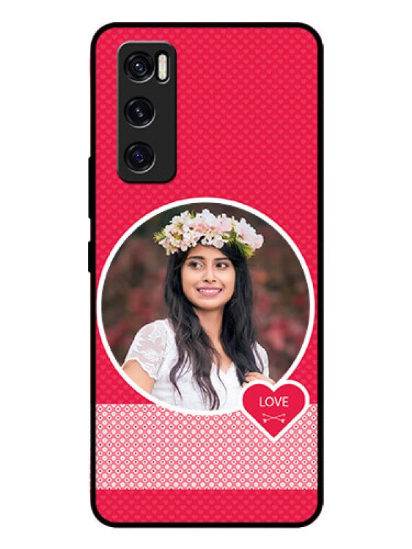 Custom Vivo V20 Se Personalised Glass Phone Case  - Pink Pattern Design