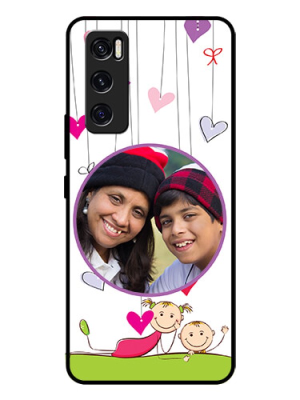 Custom Vivo V20 Se Photo Printing on Glass Case  - Cute Kids Phone Case Design