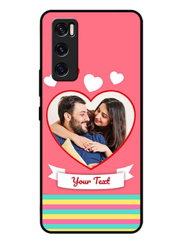 Custom Vivo V20 Se Photo Printing on Glass Case  - Love Doodle Design
