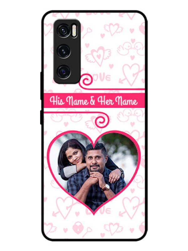 Custom Vivo V20 Se Personalized Glass Phone Case  - Heart Shape Love Design