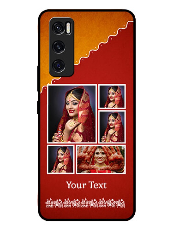 Custom Vivo V20 Se Personalized Glass Phone Case  - Wedding Pic Upload Design