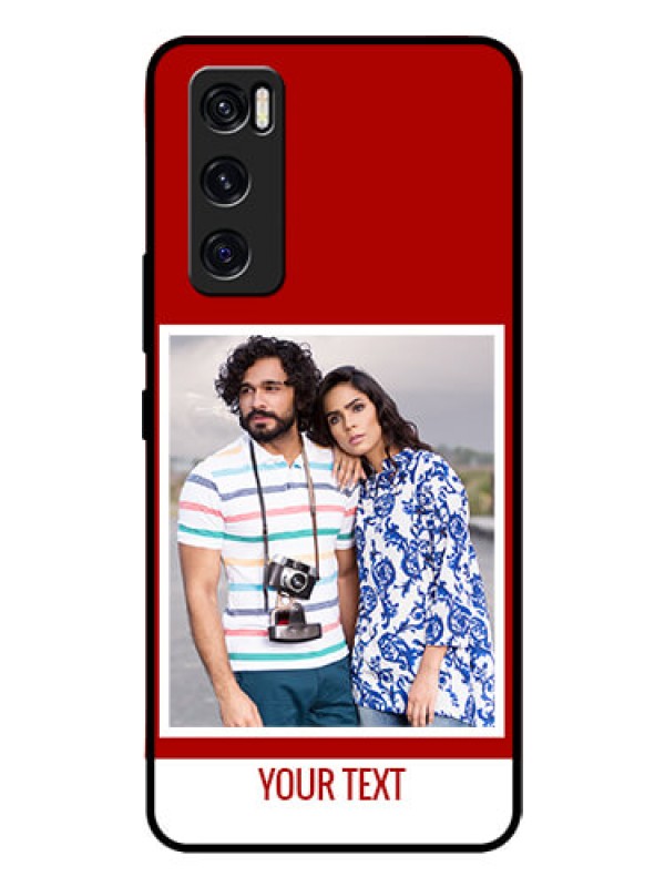 Custom Vivo V20 Se Personalized Glass Phone Case  - Simple Red Color Design