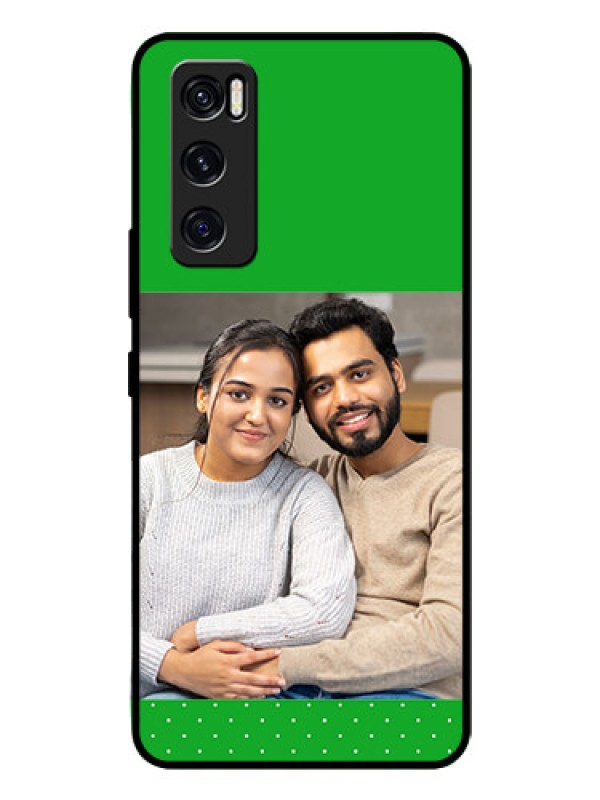 Custom Vivo V20 Se Personalized Glass Phone Case  - Green Pattern Design