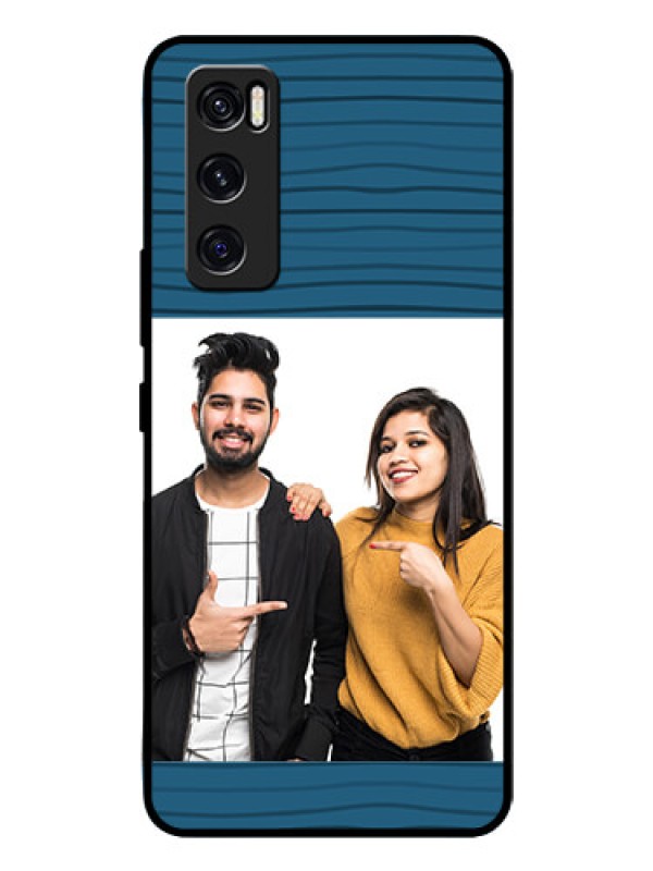 Custom Vivo V20 Se Custom Glass Phone Case  - Blue Pattern Cover Design