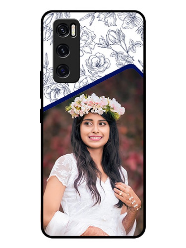 Custom Vivo V20 Se Personalized Glass Phone Case  - Premium Floral Design