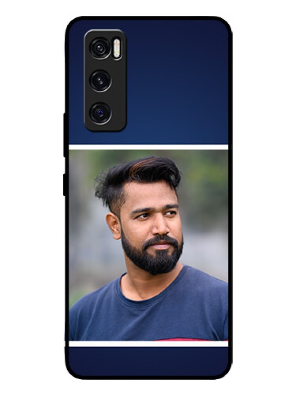 Custom Vivo V20 Se Personalized Glass Phone Case  - Simple Royal Blue Design