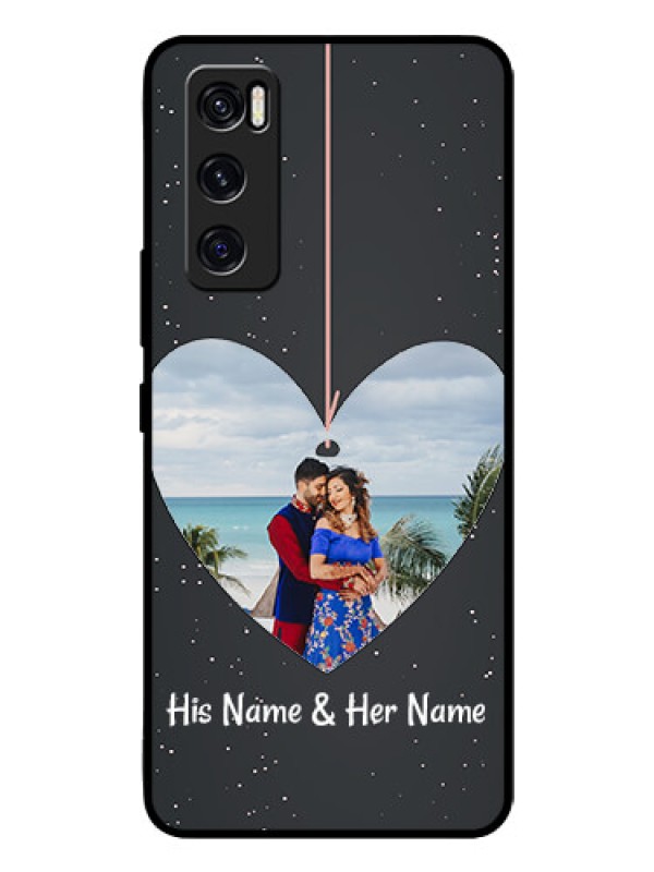 Custom Vivo V20 Se Custom Glass Phone Case  - Hanging Heart Design