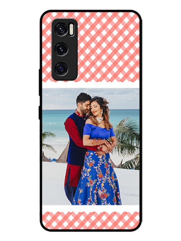 Custom Vivo V20 Se Personalized Glass Phone Case  - Pink Pattern Design