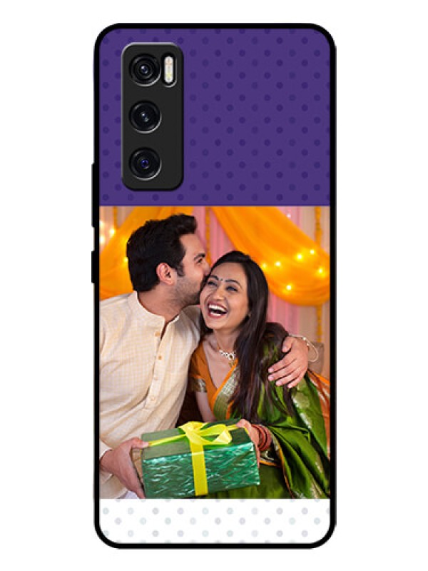 Custom Vivo V20 Se Personalized Glass Phone Case  - Violet Pattern Design