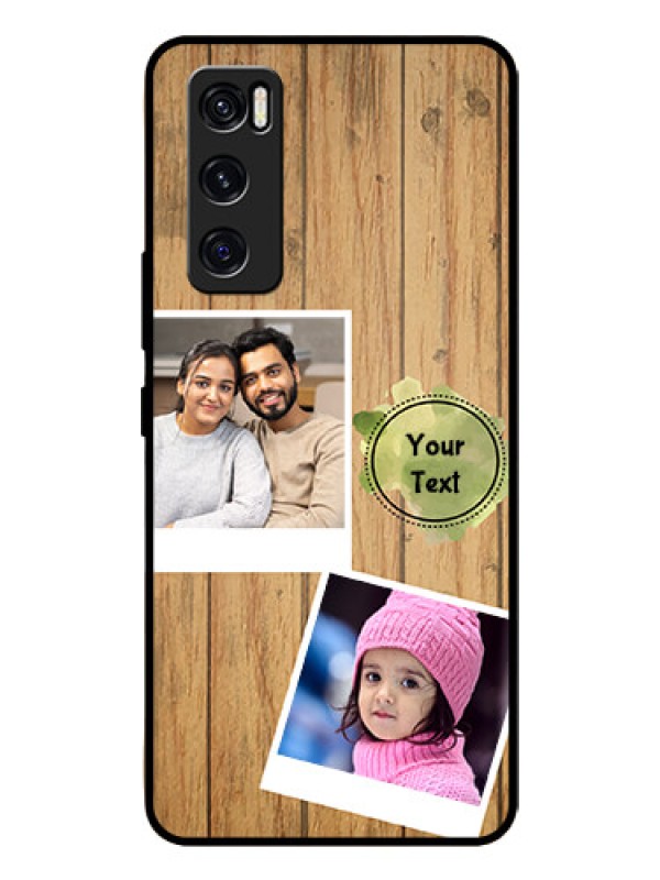 Custom Vivo V20 Se Custom Glass Phone Case  - Wooden Texture Design