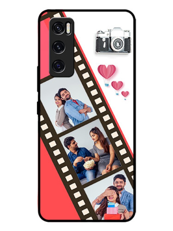Custom Vivo V20 Se Personalized Glass Phone Case  - 3 Image Holder with Film Reel