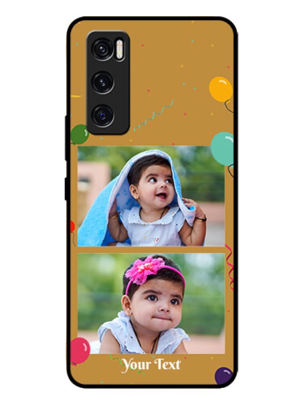 Custom Vivo V20 Se Personalized Glass Phone Case  - Image Holder with Birthday Celebrations Design