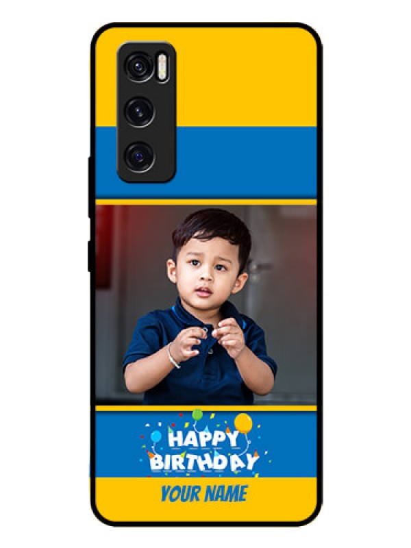 Custom Vivo V20 Se Custom Glass Mobile Case  - Birthday Wishes Design