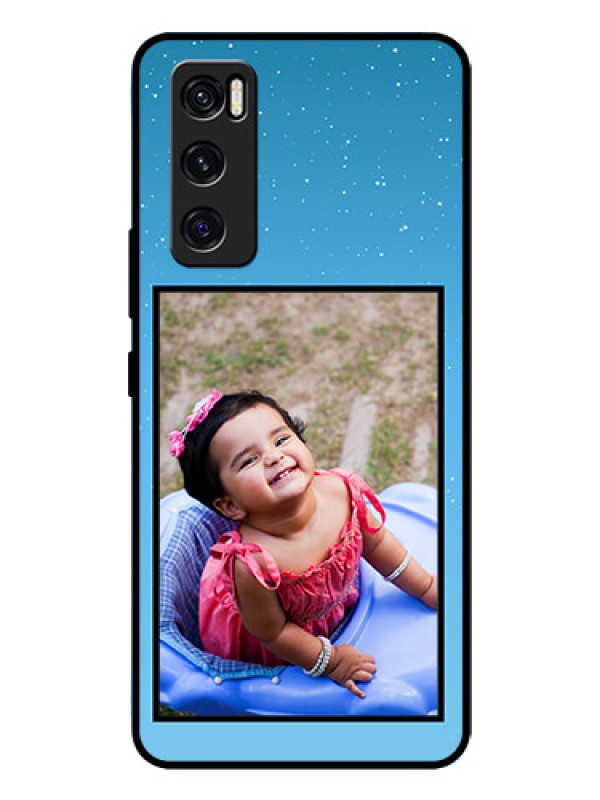 Custom Vivo V20 Se Custom Glass Mobile Case  - Wave Pattern Colorful Design