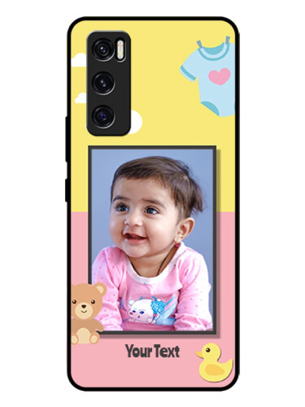 Custom Vivo V20 Se Photo Printing on Glass Case  - Kids 2 Color Design