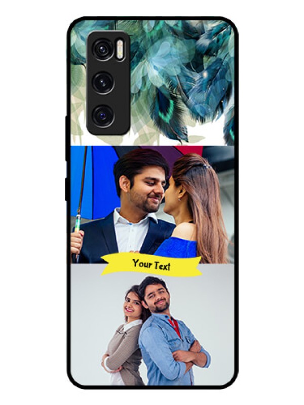 Custom Vivo V20 Se Personalized Glass Phone Case  - Image with Boho Peacock Feather Design