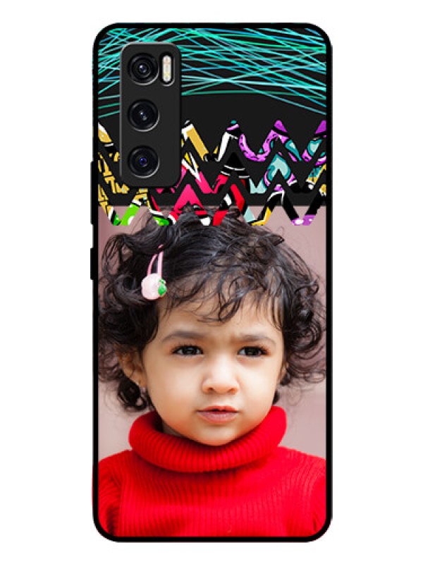 Custom Vivo V20 Se Personalized Glass Phone Case  - Neon Abstract Design