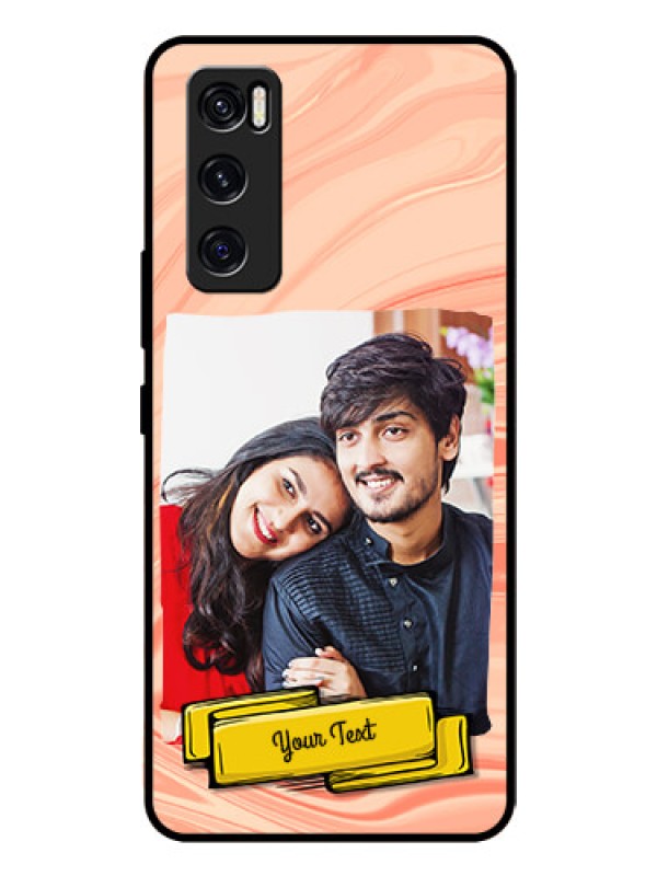 Custom Vivo V20 Se Personalized Glass Phone Case  - Marble Texture Design