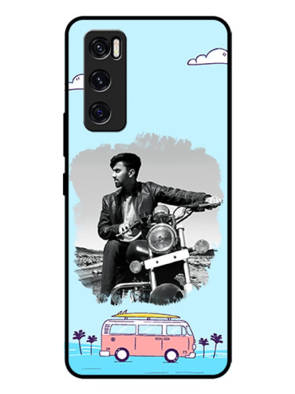 Custom Vivo V20 Se Photo Printing on Glass Case  - Travel & Adventure Design