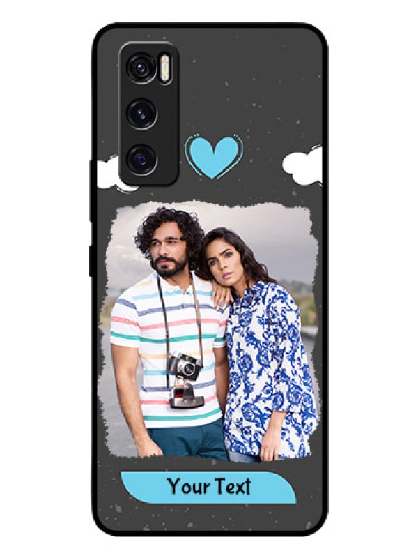 Custom Vivo V20 Se Custom Glass Phone Case  - Splashes with love doodles Design
