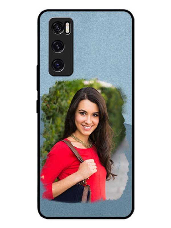 Custom Vivo V20 Se Custom Glass Mobile Case  - Grunge Line Art Design