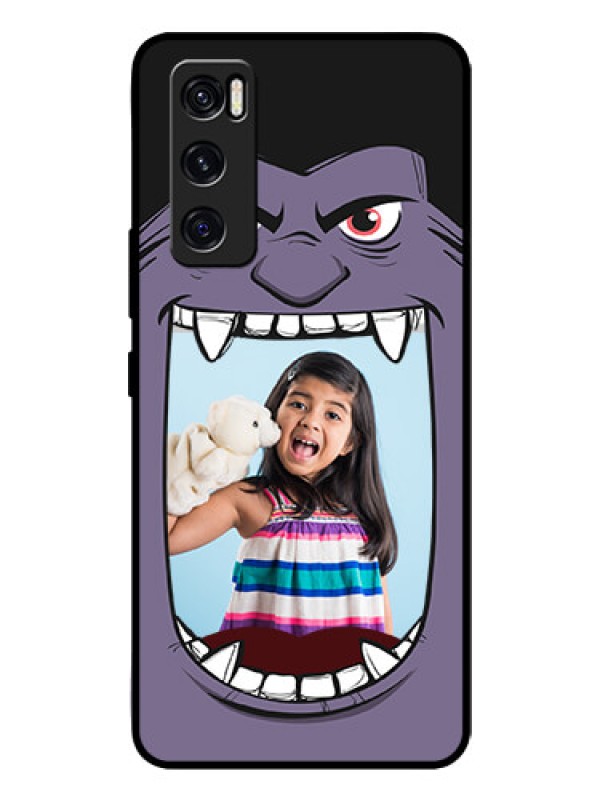 Custom Vivo V20 Se Custom Glass Phone Case  - Angry Monster Design