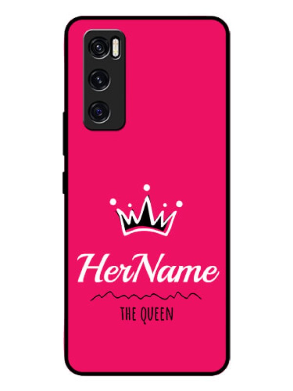 Custom Vivo V20 Se Glass Phone Case Queen with Name