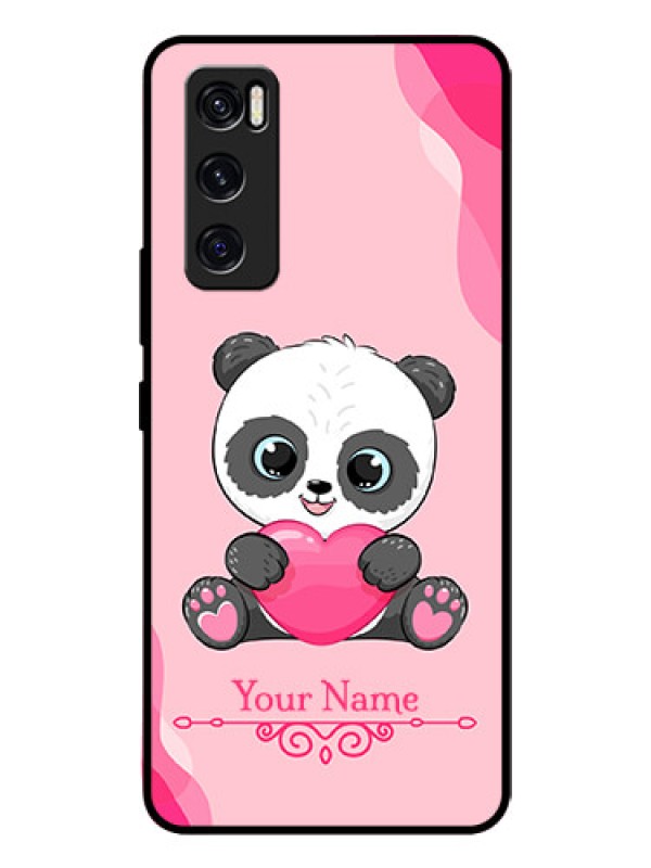 Custom Vivo V20 Se Custom Glass Mobile Case - Cute Panda Design