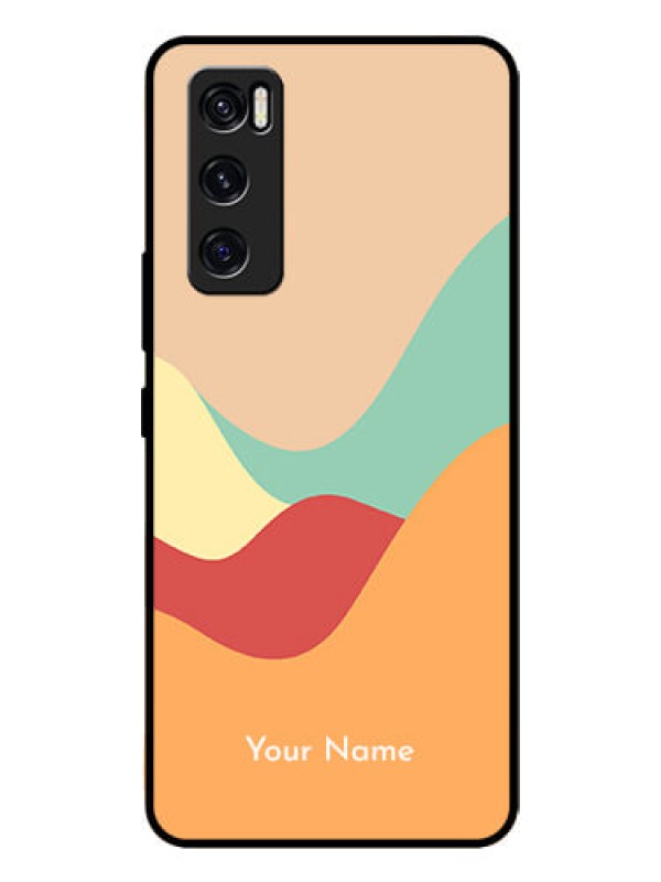 Custom Vivo V20 Se Personalized Glass Phone Case - Ocean Waves Multi-colour Design