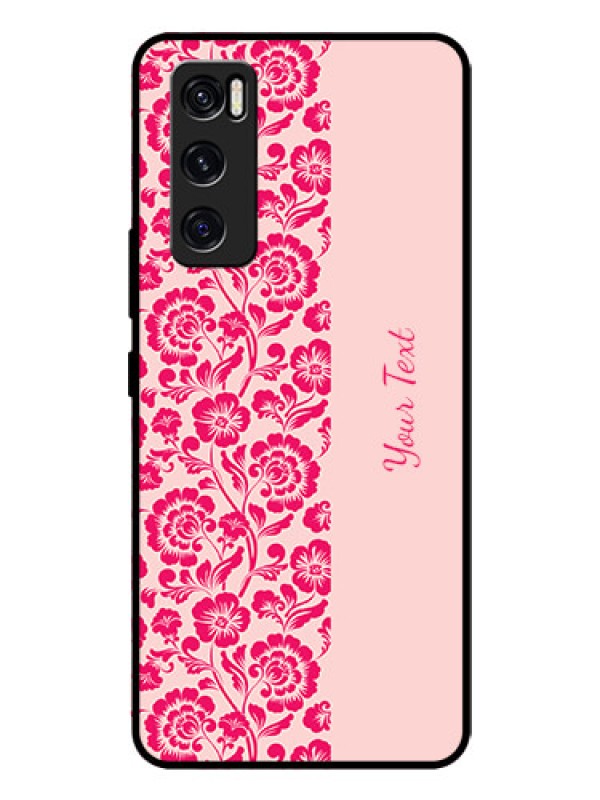 Custom Vivo V20 Se Custom Glass Phone Case - Attractive Floral Pattern Design
