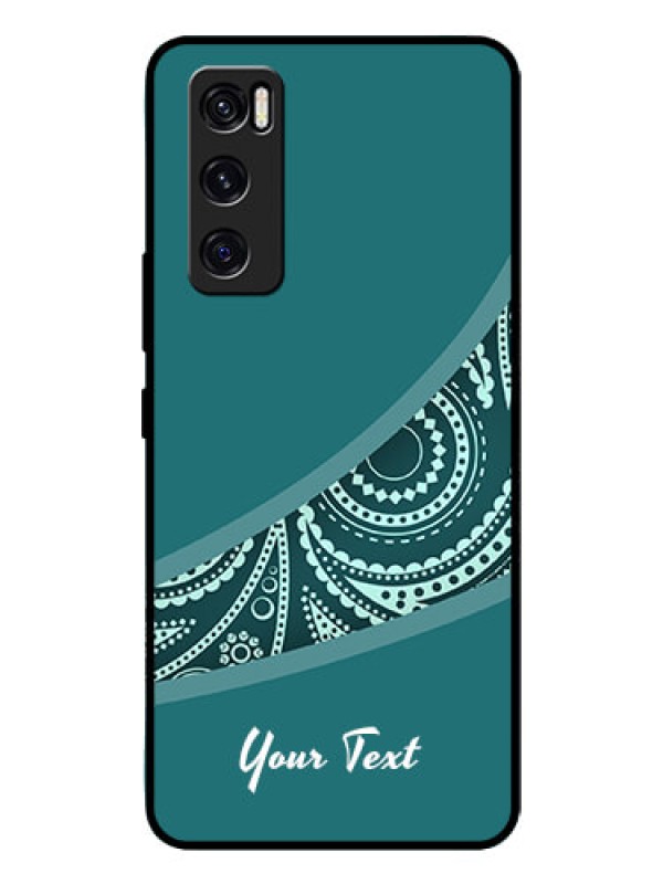 Custom Vivo V20 Se Photo Printing on Glass Case - semi visible floral Design