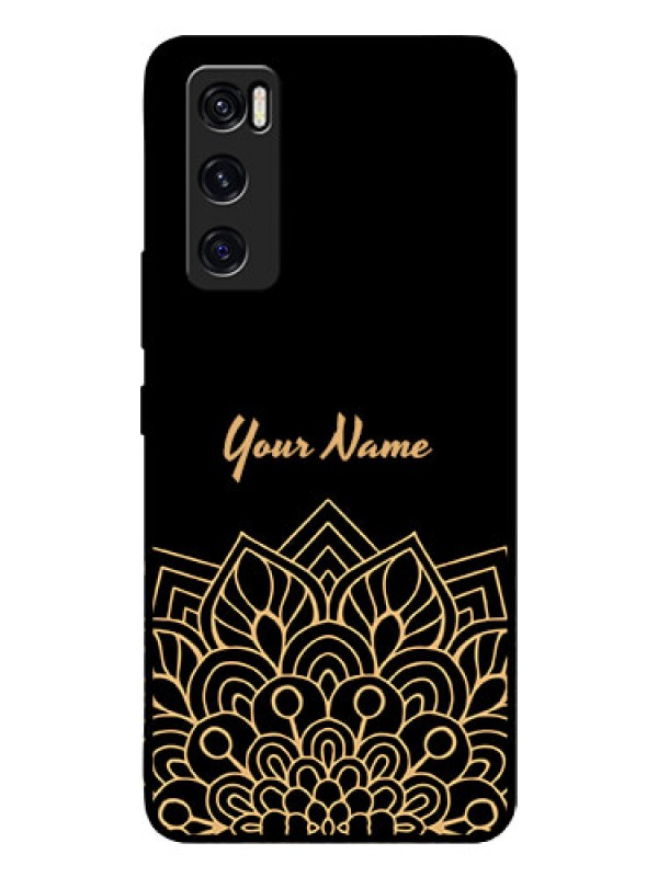Custom Vivo V20 Se Custom Glass Phone Case - Golden mandala Design