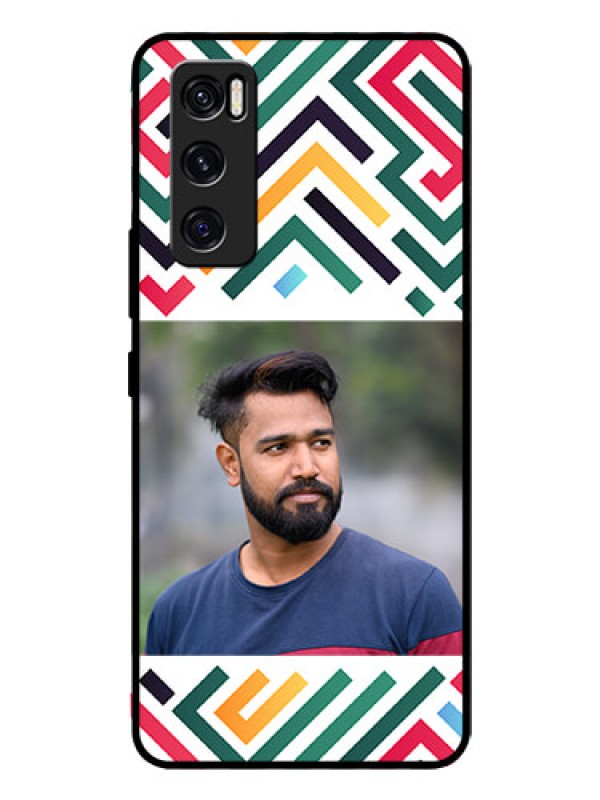 Custom Vivo V20 Se Personalized Glass Phone Case - Colorful Maze Pattern Design
