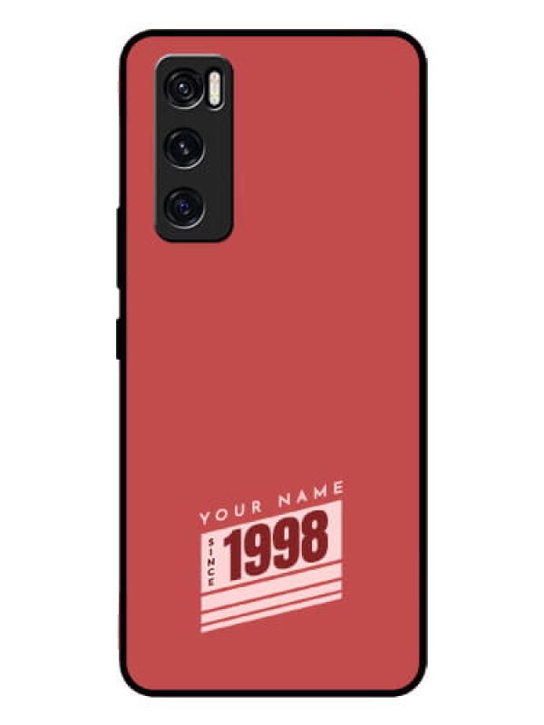 Custom Vivo V20 Se Custom Glass Phone Case - Red custom year of birth Design
