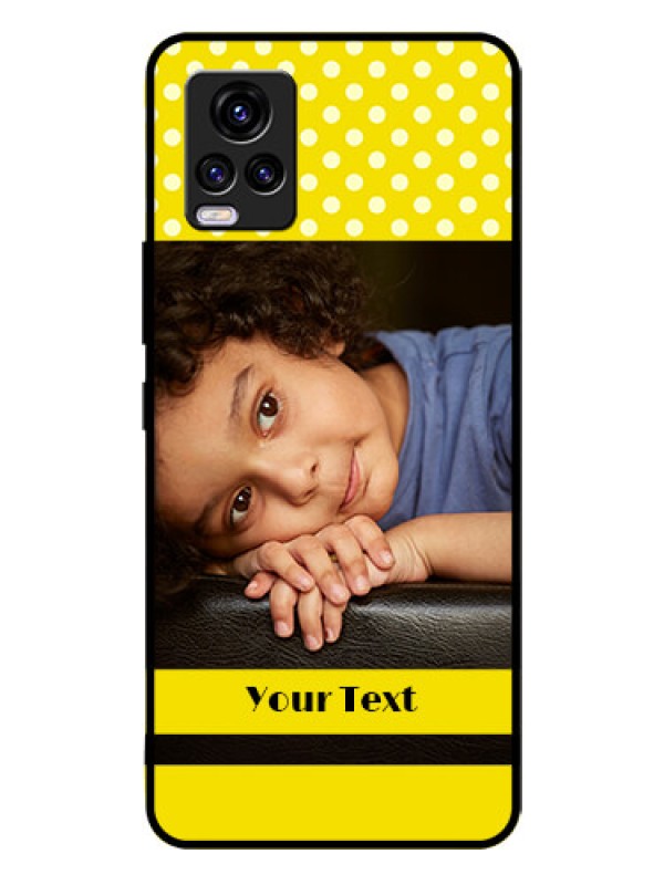 Custom Vivo V20 Custom Glass Phone Case  - Bright Yellow Case Design