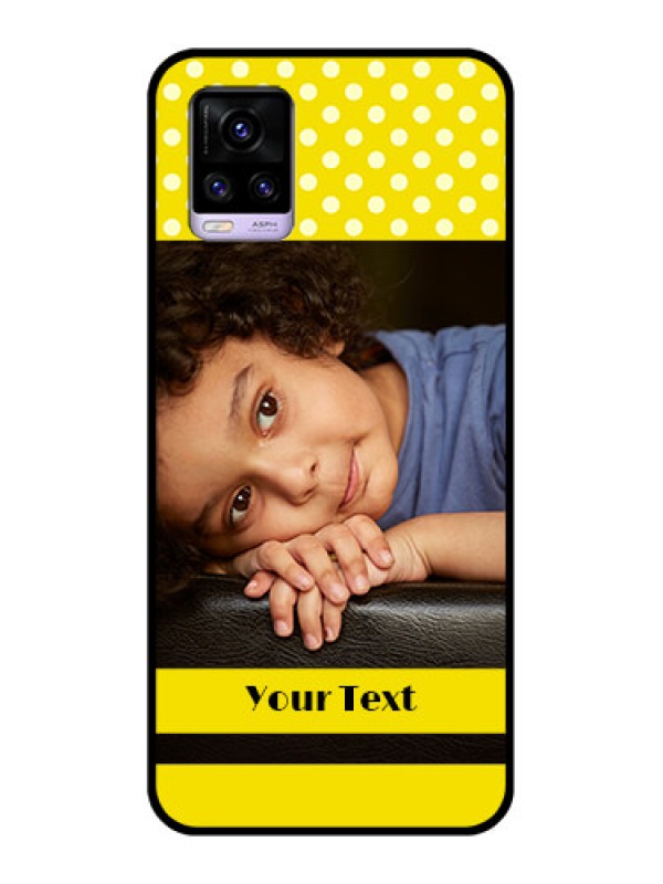 Custom Vivo V20 Custom Glass Phone Case  - Bright Yellow Case Design