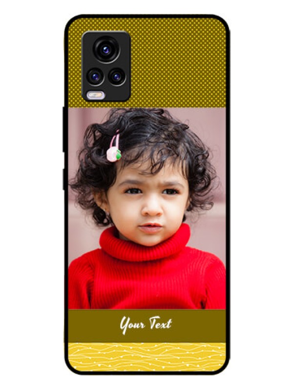 Custom Vivo V20 Custom Glass Phone Case  - Simple Green Color Design
