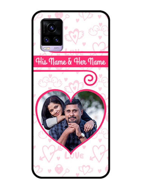 Custom Vivo V20 Personalized Glass Phone Case  - Heart Shape Love Design