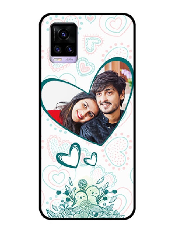 Custom Vivo V20 Photo Printing on Glass Case  - Premium Couple Design